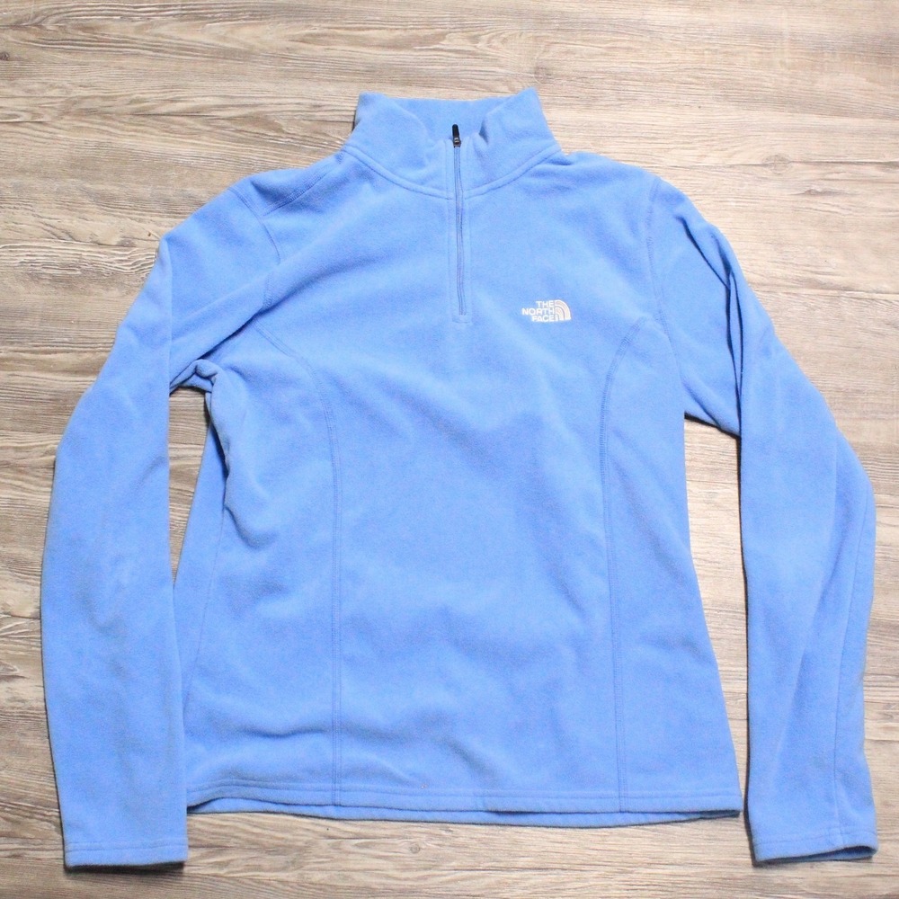The North Face TKA 100 Womens M Light Blue Quarter Zip Fleece Pullover